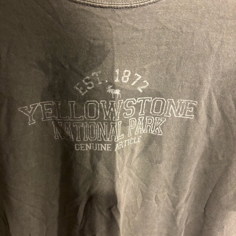 Yellowstone National Park Olive Green T-Shirt - Picture 2 of 4